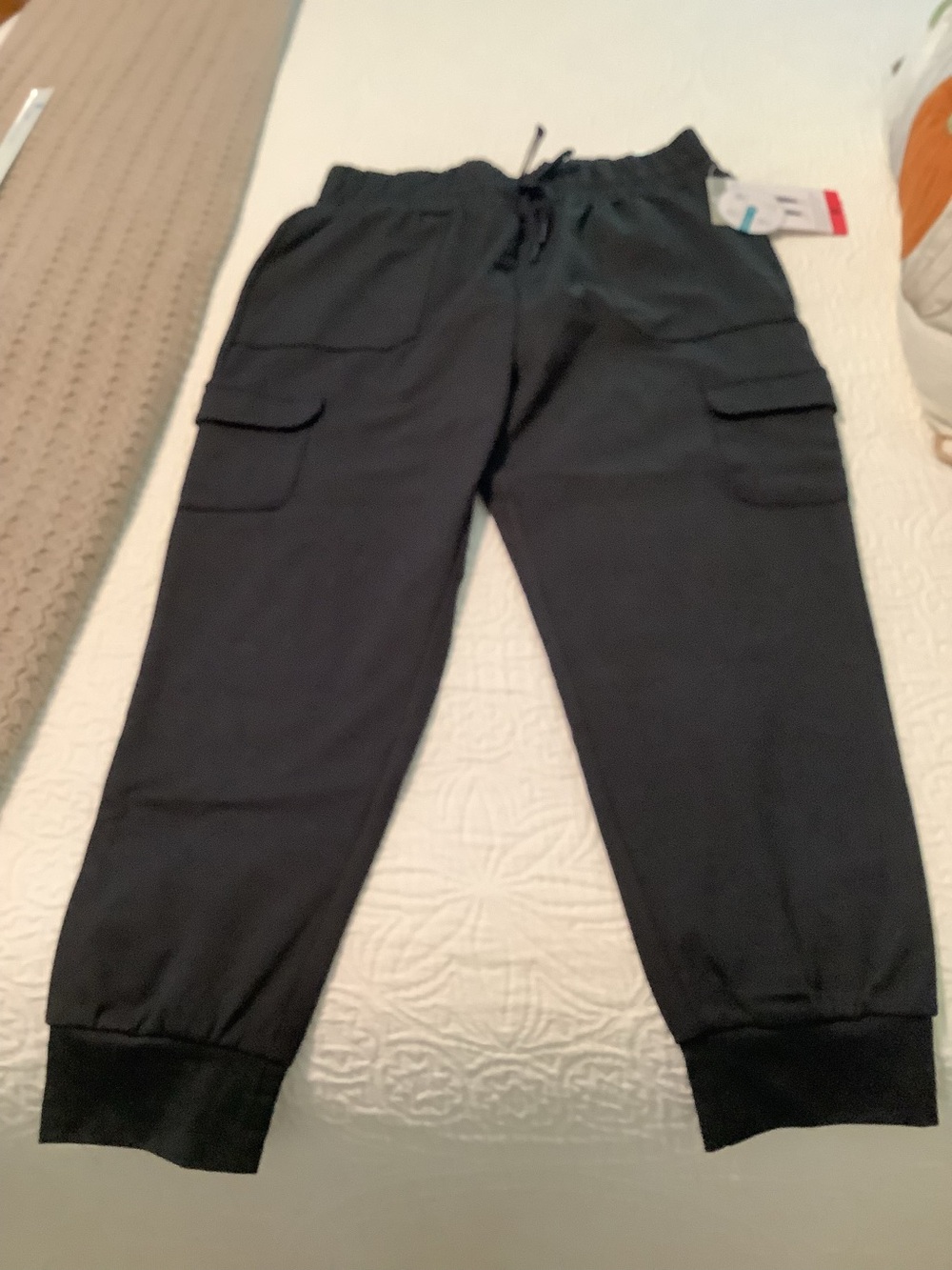 Mondetta ladies  Black Cargo Jogger Pants - Comfortable Everyday Bottoms